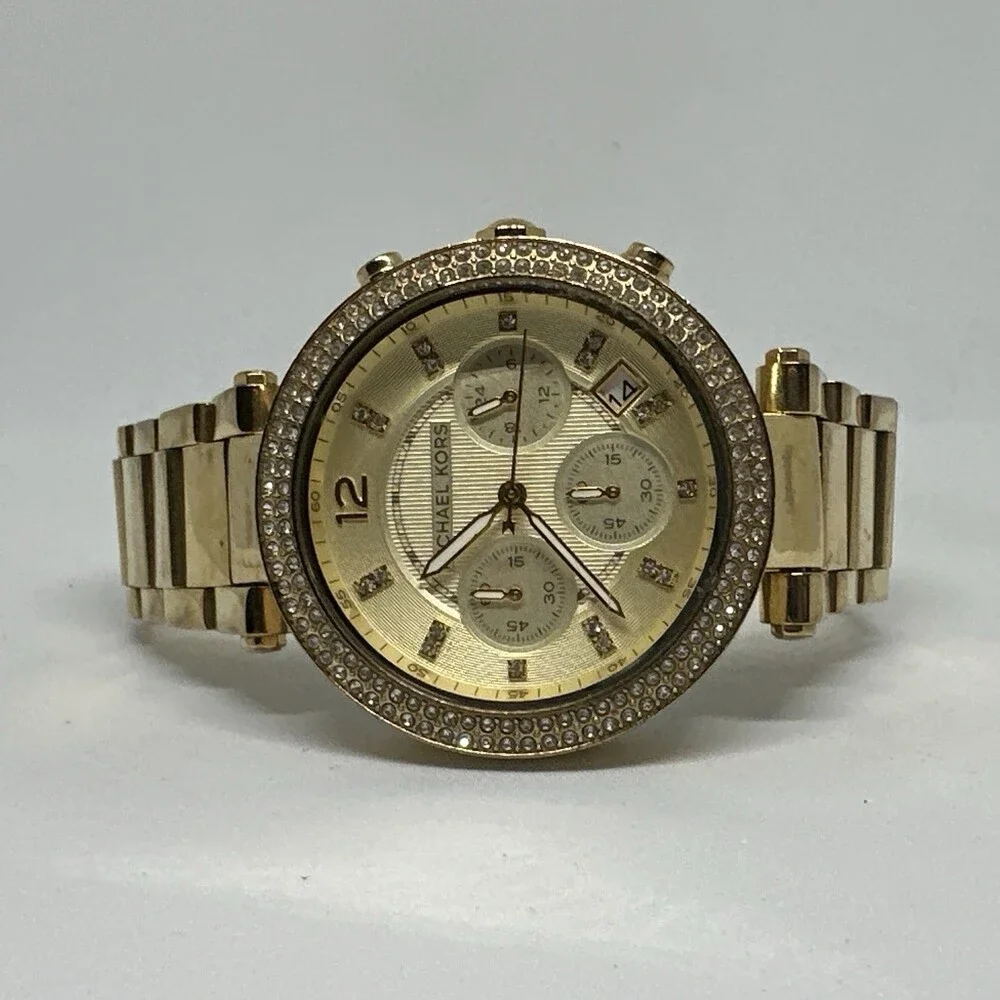 Michael Kors Parker MK5354 Women Gold Stainless Steel Analog Quartz Watch HME551